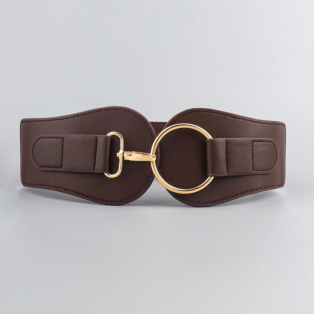 1Pcs Luxury Ladies Wide Belt Elastic Vintage Buckle PU Leather Belt Wide Fashion Wild Pin Buckle Women s Belt Waist Seal Belts Single code