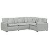 Modular Sofa with Cushions Velvet Light Grey