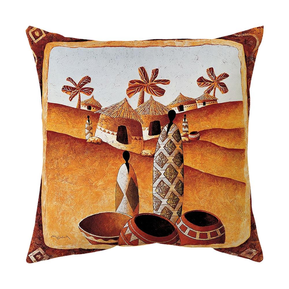 

Красочная расписанная вручную египетская черная наволочка для подушки в машину, подушка для дивана, домашняя подушка 45 * 45cm (collection priority delivery)