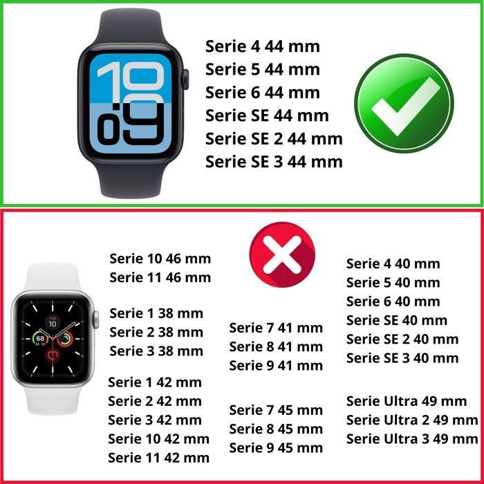 Hülle kompatibel Watch 44mm Serie SE 3 - Hartschutzhülle transparent Hülle Displayschutz aus gehärtetem Glas Phonillico®