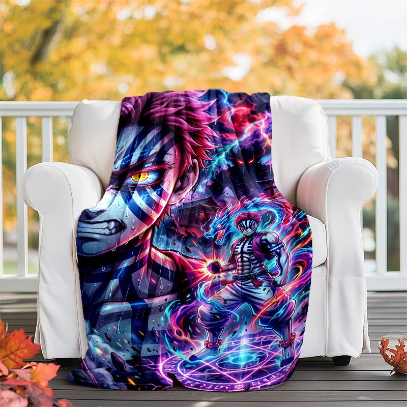1pc Akaza Theme Blanket - Digital Print, Polyester, Cozy for All Seasons, Perfect for Outdoor, and Travel