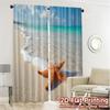 Set Of 2 Flat Printing Curtains Without Rod Starfish Bliss Chic Digital Printed Versatile Fabric Decorations Curtain Polyester