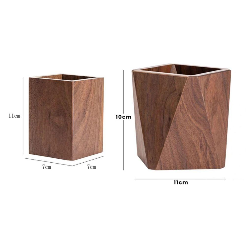 Wood Pen Container Large-capacity Desktop Storage Bucket Stationery Storage Holder  School Office