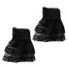 1 Pair Women Prom Gloves See-through Lace Hollow Out Ruffle Edge Thin Wrist Cuff Fingerless Performances Bride Wedding Mittens
