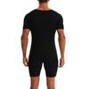 Sauna-Anzug für Herren 3 in 1 Ganzkörper-Formformer Taillentrainer Schweißshirt Kurzarm Trainings-Top mit Shorts Schlankmachender Jumpsuit Fitness-Leotard für das Fitnessstudio