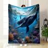 Majestic Whale In Colorful Ocean Print Blanket Soft and Cozy Perfect for the Living Room Bed Sofa or a Nap,gift