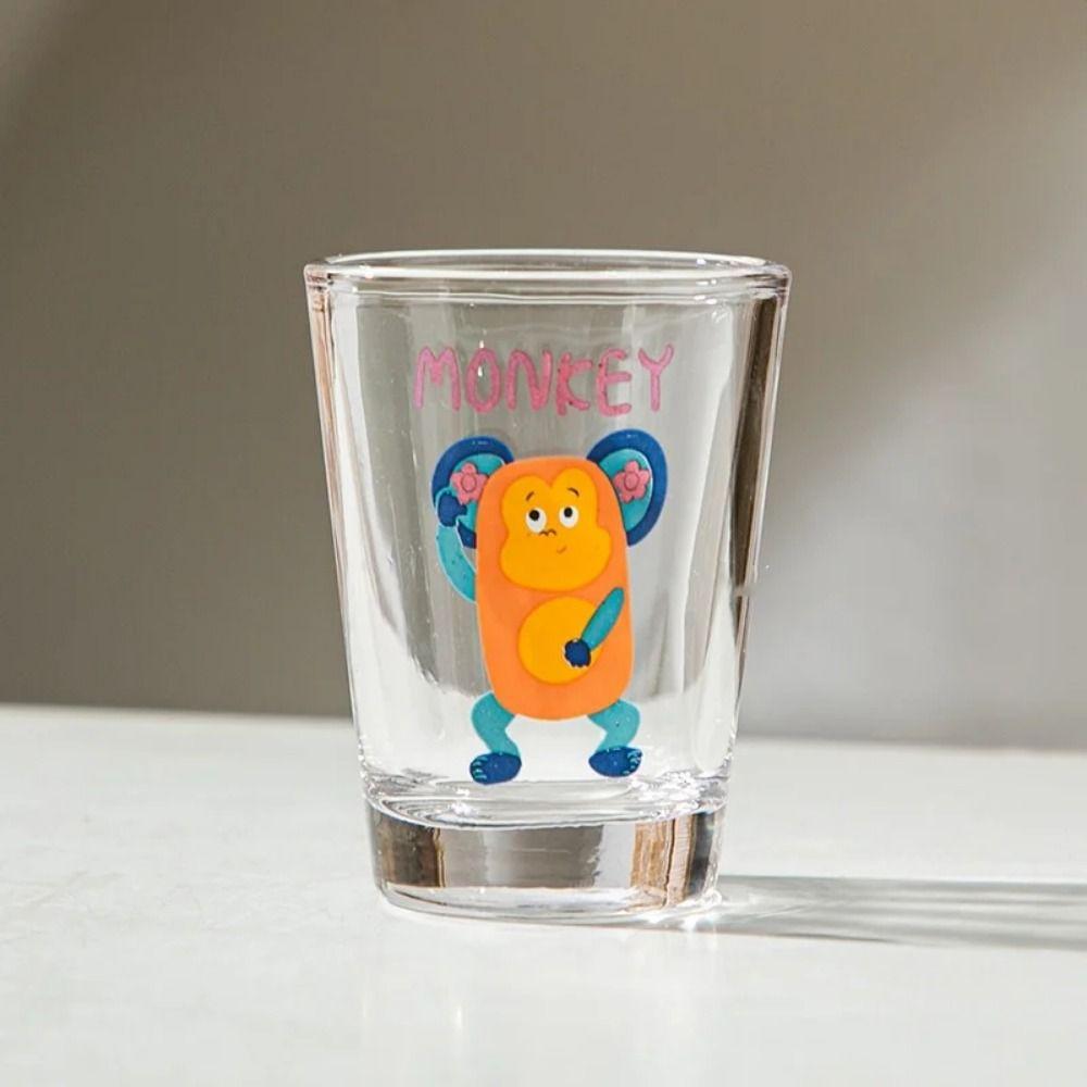 12Pcs 50ml Mini Wine Glasses Chinese Zodiac Cartoon Glass Cup Ideal Gift Sake Cup Set  Personalized