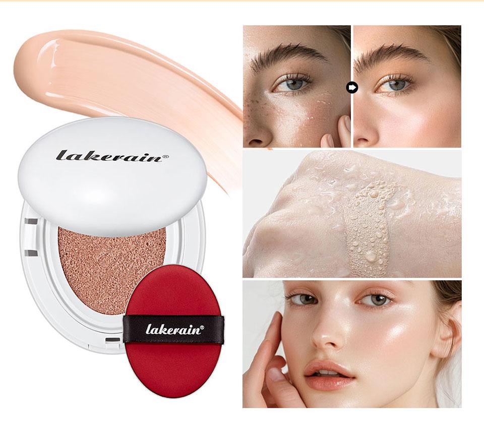 Glow Cream Cushion Foundation Hydrating 24H Long Lasting Moisturizer Natural Light Coverage Radiant Skin Finish Daily Portable Face Makeup Cosmetic