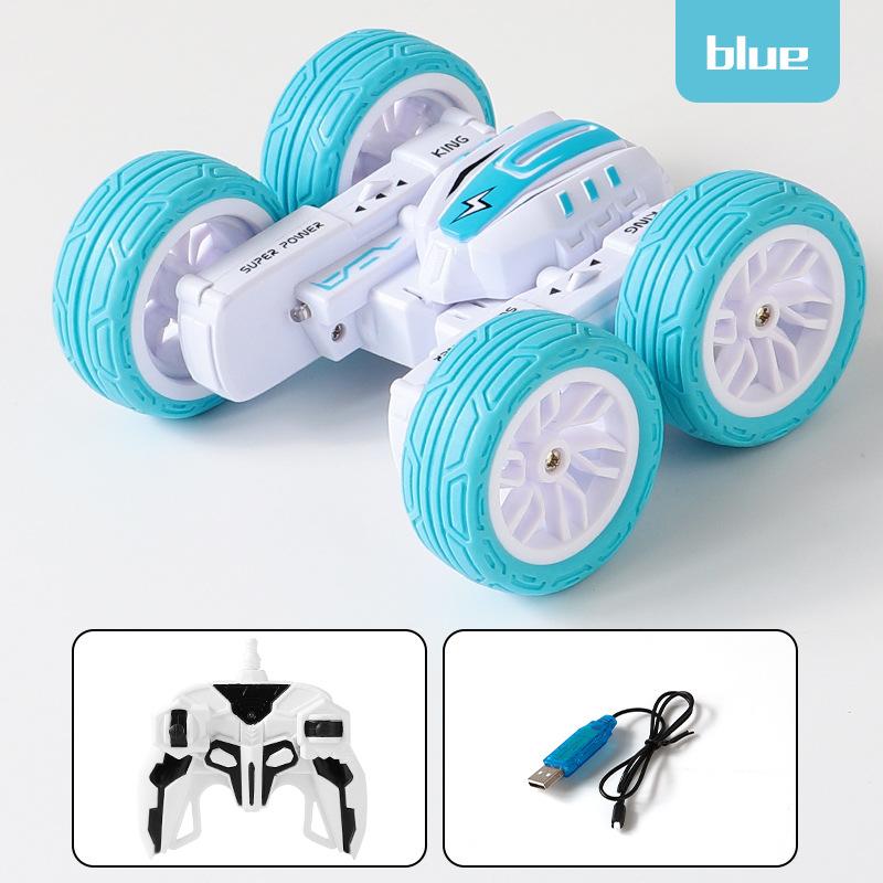 

2.4G деформационный автомобиль цветущий танцующий двухсторонний вращающийся трюковой автомобиль вращающиеся на 360 ° светодиодные фонари игрушка с дистанционным управлением синий