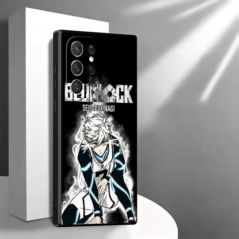 Blue L-Locks Nagi Seishiro Soft Phone Case for Samsung Galaxy S26 S25 Edge S24 Ultra S23 Plus S22 S21 FE S20 Black Cover Back Sh