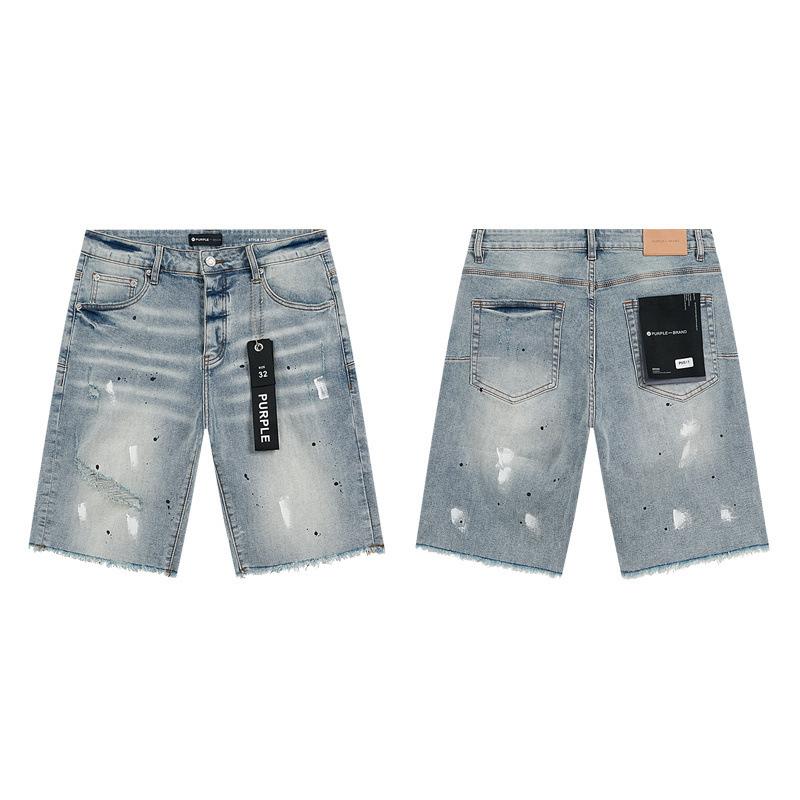 Trendige Marke PURPLE BRAND JEANS Europäische und amerikanische High-Street-weite vielseitige Jeans-Shorts für Männer und Frauen