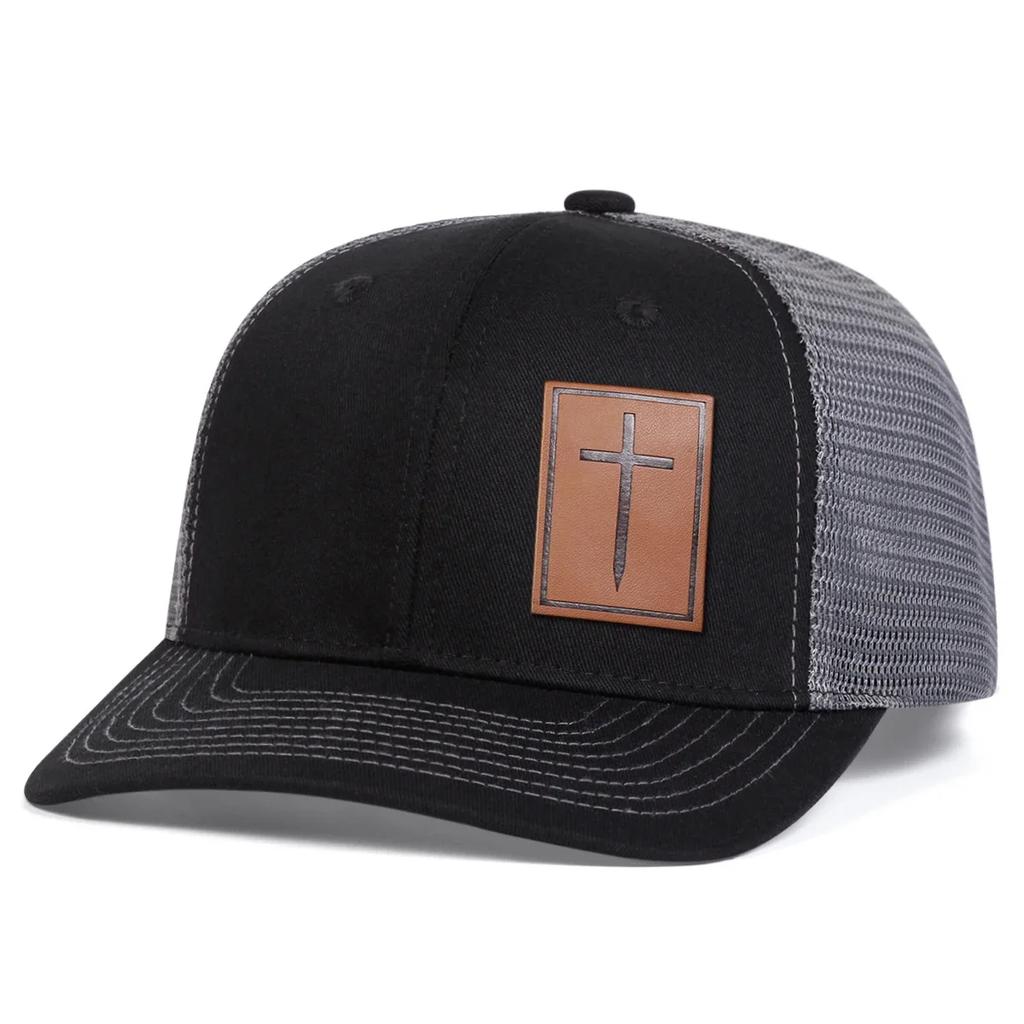 Net Baseball Label Leather Brown Cross Neutral Gender Women  Men For Caps Spring Summer Outdoor Sunscreen Hat Adjustable Casual Trucker Hats