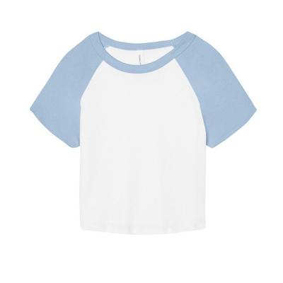 Damen Micro-Ripp Raglan Crop Top