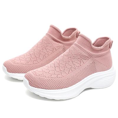 Outdoor Casual Sports Shoes Women's Breathable Fly-woven Running Shoes Large Size New Socks Shoes