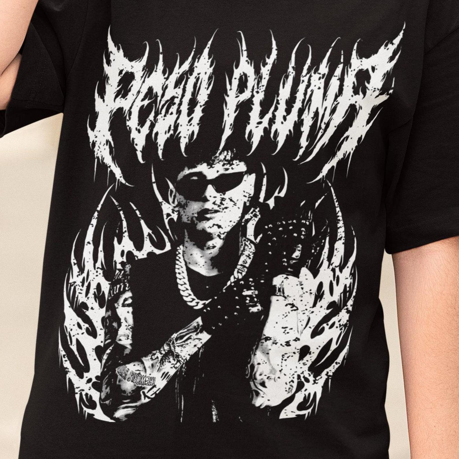 Peso Pluma Doble P Dark Metal Lettering Unisex T-Shirt | Peso Pluma Fan Shirt | Peso Pluma Dark Metal Shirt | Doble P Merch | Doble P Exodo 4XL