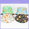 Fruit Print Retro Cotton Fisherman Hat With Sunshade For Outdoor Activities