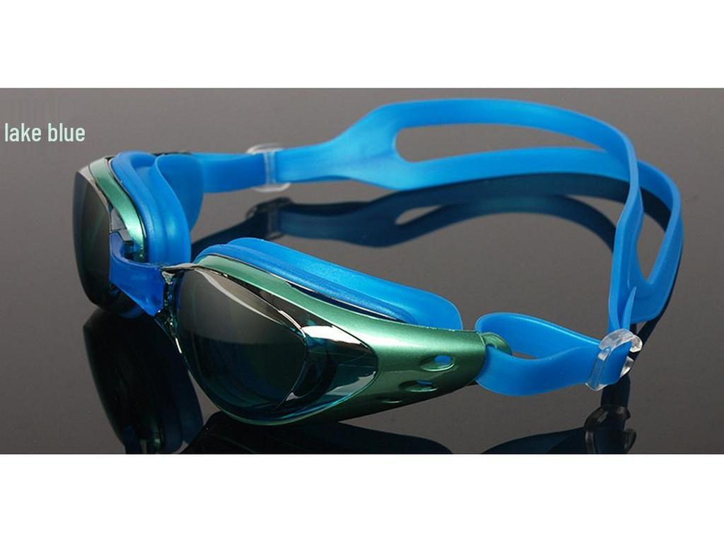 High-Definition Anti-Fog Electroplated Swimming Goggles with Silicone Straps
