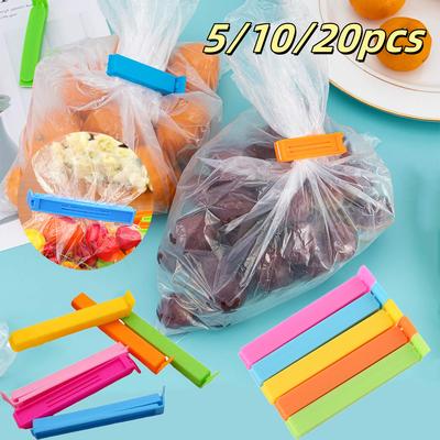 5/10/20pcs Colorful Sealing Clips Portable Moisture-Proof Food Snack Seal Sealing Bag Clips Plastic Tools Kitchen Accessories