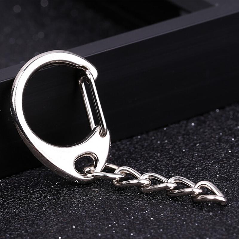 10Pcs Polished Silver Keyring Diy Keychain Short Chain Split Ring Key Rings