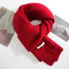 Knitted Scarf% Wool Men's and Women's Autumn and Winter Pure Cotton Wool Scarf Versatile Solid Color Cold and Warm Scarf