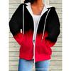 Woman Sweatshirts Simple Gradient Print Long Sleeves Zip Hoodie Autumn Casual Drawstring Design Fashion Women's Hoodie