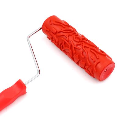 7Inch Assorted Embossed Pattern Painting Roller with Plastic Handle 1