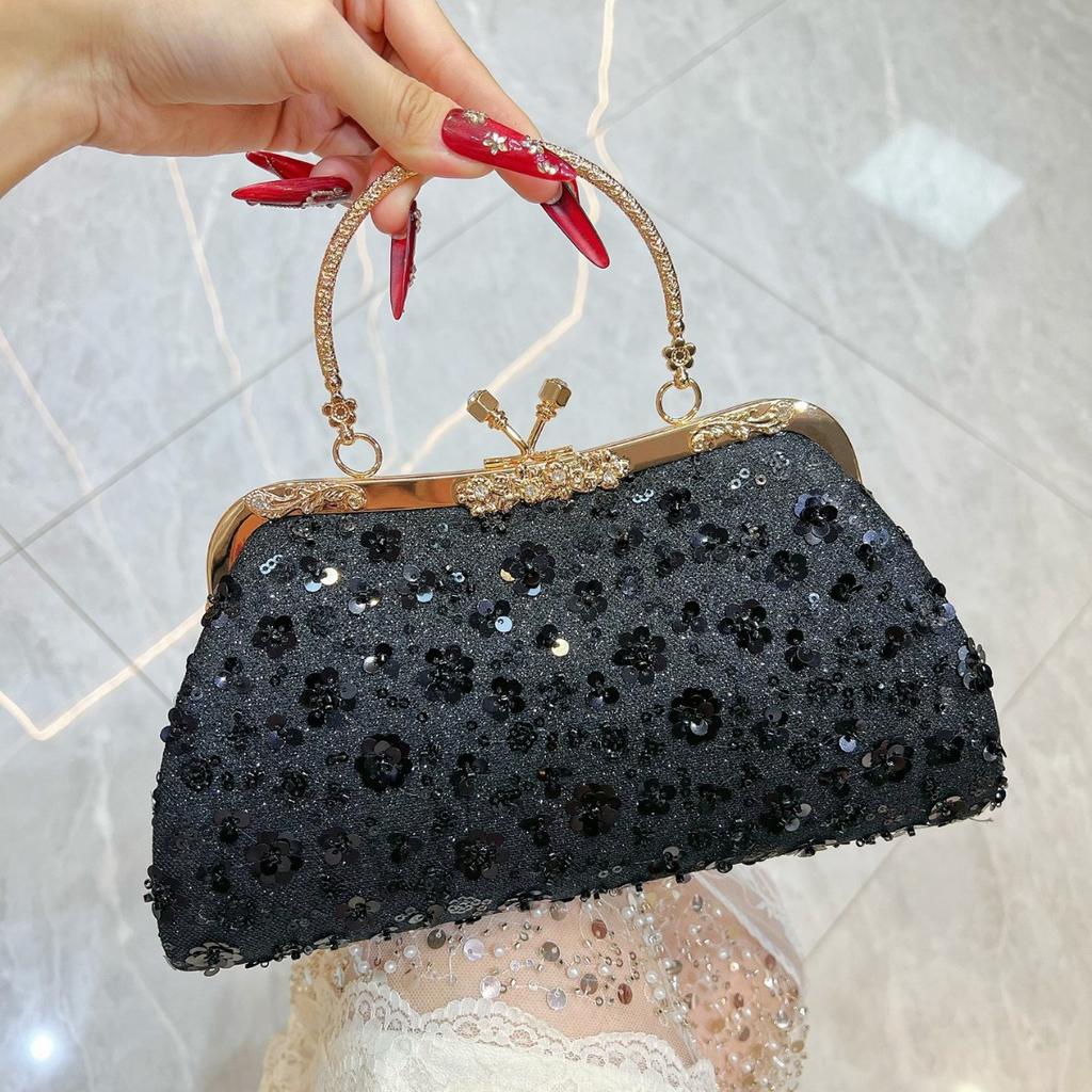 Handmade Diamond-set Clutch Bag, Formal Dress Bag, Single-shoulder Cross-body Handbag
