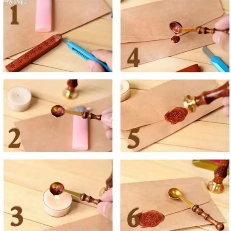 1 buc DIY Vintage Retro ceară vopsea lingură Mini alamă sigiliu ceară ștampilă dedicat lingură ceară sigiliu accesorii
