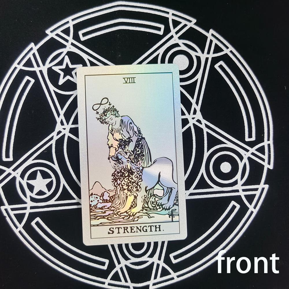 Noua folie de aur Laser colorat Tarot Ștanțare cu aur Imprimare coloră Plastic rezistent la apă Carte de joc de joc de masă