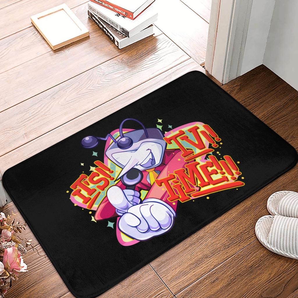 Tenna Deltarune Game Door Floor Bathroom Mats Anti-Slip Outdoor It's TV Time Meme Doormat Bedroom Balcony Entrance Carpet Rug