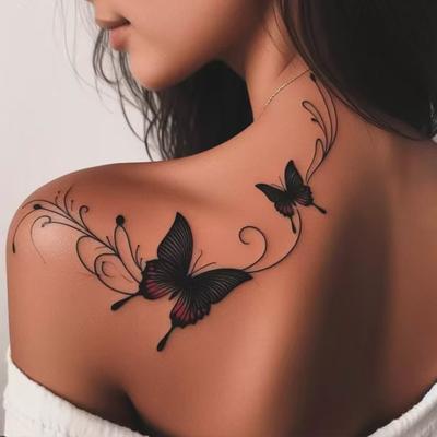 Geavanceerd Gevoel Voor Donkere Persoonlijkheid Retro Eenvoudige Vlinder Tattoosticker