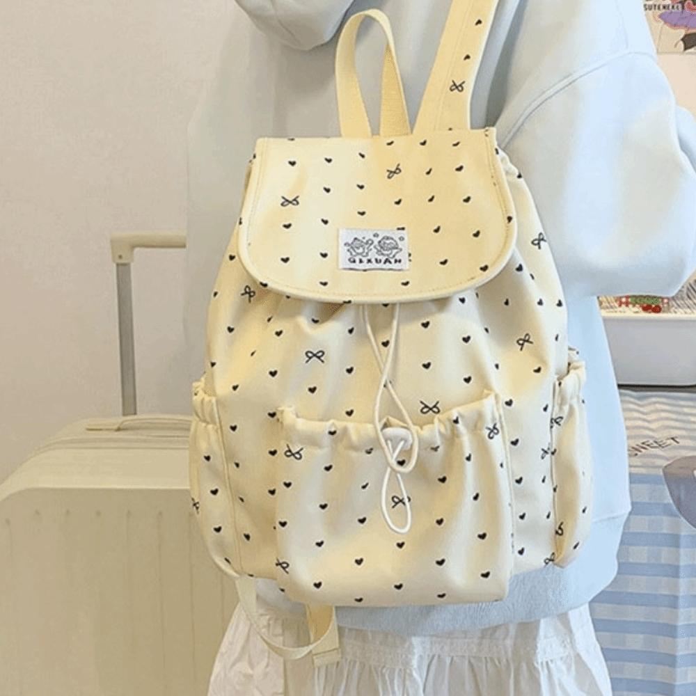 Lightweight Nylon Backpack College Style Students School Bag Portable Drawstring Backpack for Gift