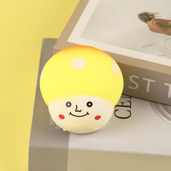Squeeze Toy Mushroom Shape Slow Bright Color Stress Rebound Decompression Toy Relief Ball Desktop Ornament