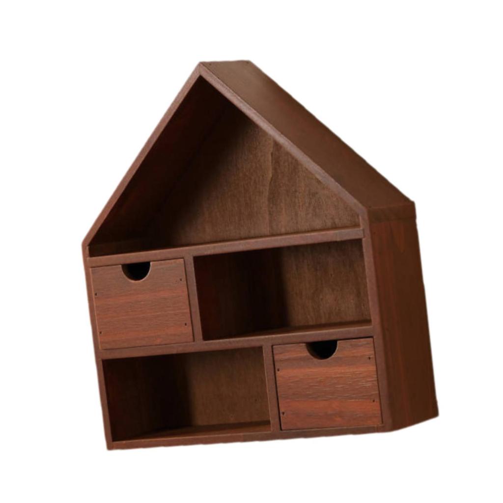 Wooden Display Case Vintage Wall Mounted Curio Cabinet Organizer Shelf for Figures Collectibles and Room Decor