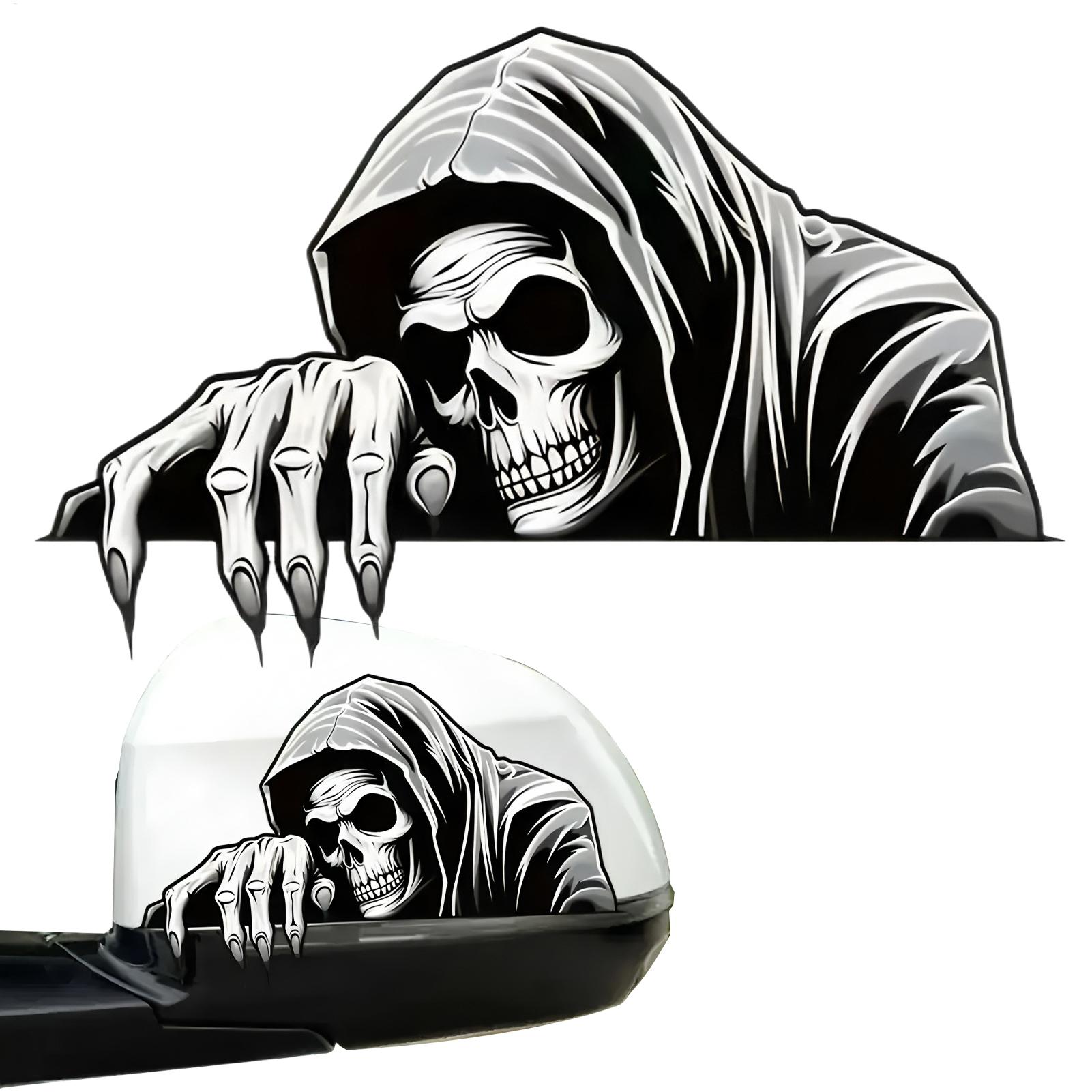 

Car Mirror Stickers Decor Scary Skull Decoration Stickers Waterproof Adhesive Automotive Decoration Fade-Proof Automotive CN