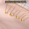 Cazador Mini Heart Initial Letter Pendant Necklaces for Women Stainless Steel A-Z Alphabet Choker Chain Jewelry Valentine Gift