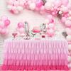 Table Skirt for Rectangle And Round Table Multi-layer Ruffle Reusable Gradient Rainbow Color Beach Parties Ceremony Birthday Party Decoration