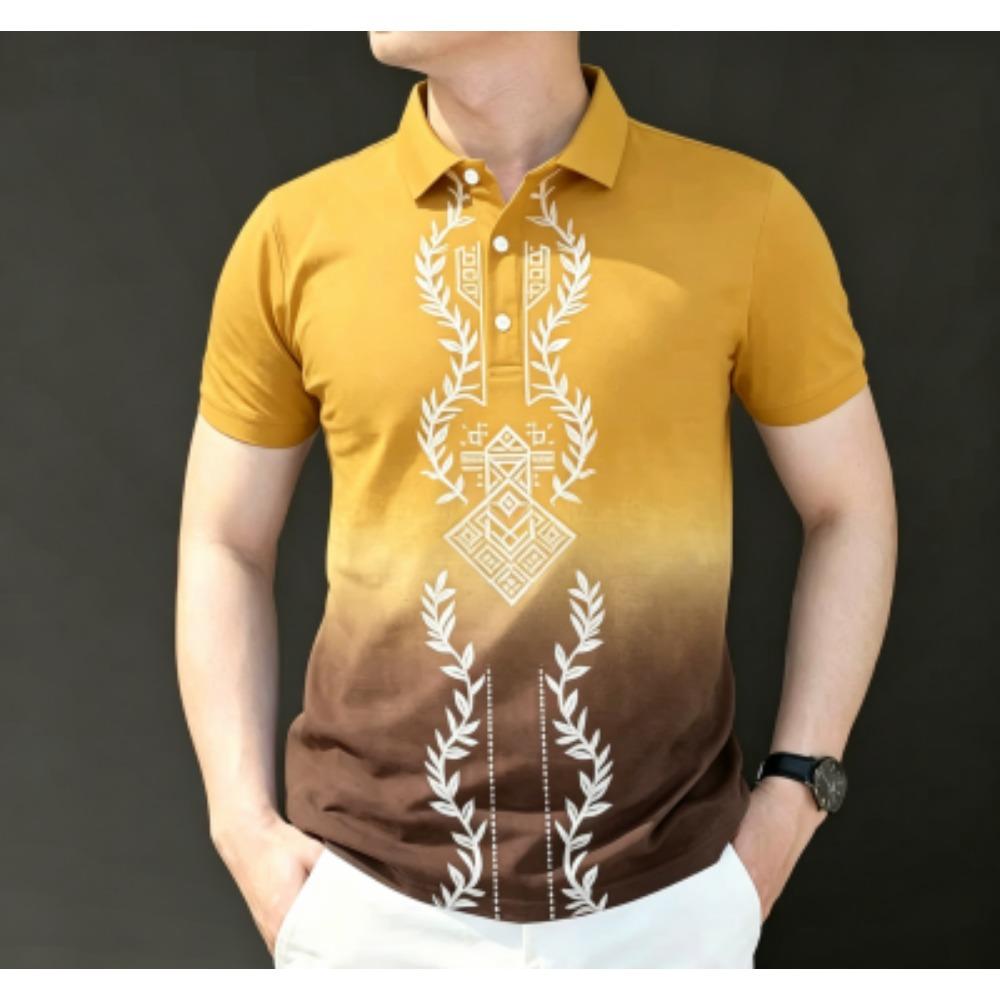 S-XXL Size Men's Fashion Print Polo Shirt Men's Outdoor Street Short Sleeve Tees Top Summer Casual T-shirt Men's and Women's Polo Shirt