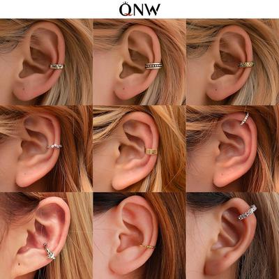 Geometric Ear Clips for Women - Retro, Creative Design, Non-Pierced, European and American Styles