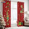 2 Stück Cartoon Weihnachtsbaum Ho Verdunkelungsvorhänge Mehrere Größen Wohnzimmer Isolierung Feiertagsdekoration Einfach zu installieren