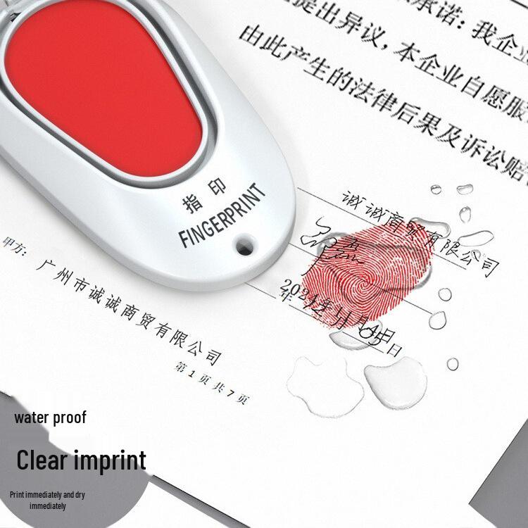 Schnelltrocknendes rotes Handabdruck-Stempelkissen - Tragbar und klein