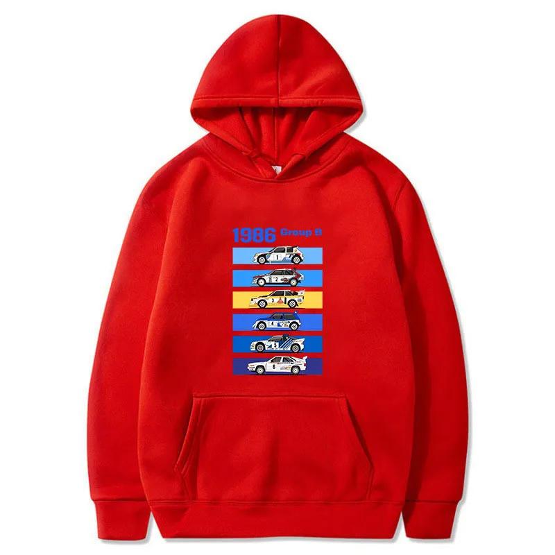 New Men's Hoody 1986 Group B RALLY CARS Print Hoodie Hot Sale Men Women Vintage Casual Sweatshirt Unisex Long Sleeve Pullovers