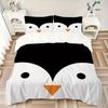 3pcs Set Penguin Minimalist 1 Quilt Cover + 2 Pillowcases, All Seasons Bedroom Setting, Perfect for Home and Dorm Decor