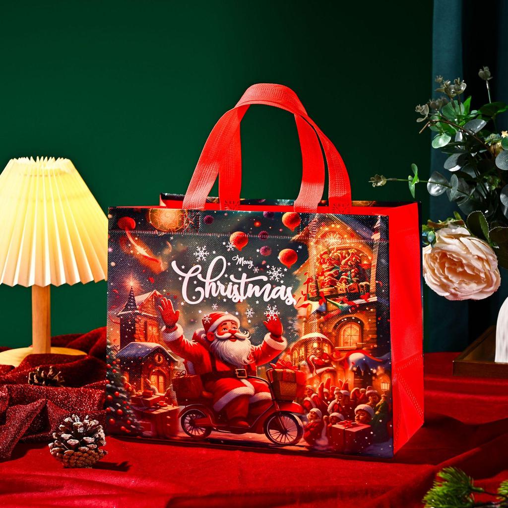 Christmas Santa Claus Non-Woven Gift Bag - Festive Cross-Border Handbag