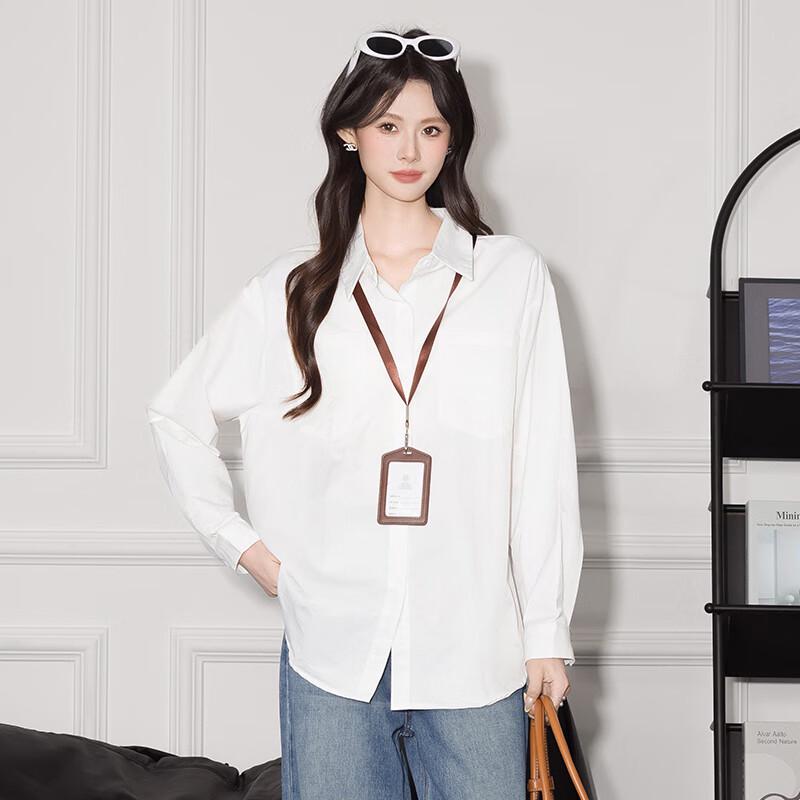 

Женская хлопковая свободная рубашка-кардиган с лацканами F