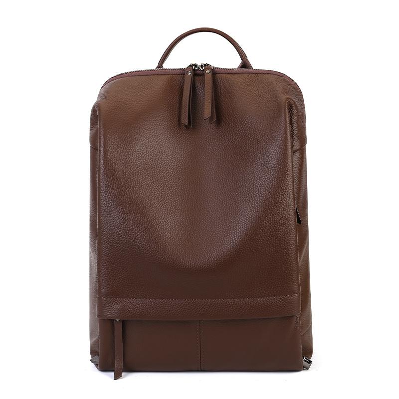 Laptop Backpack, Soft Cowhide, Large-capacity, Casual and Versatile Backpack