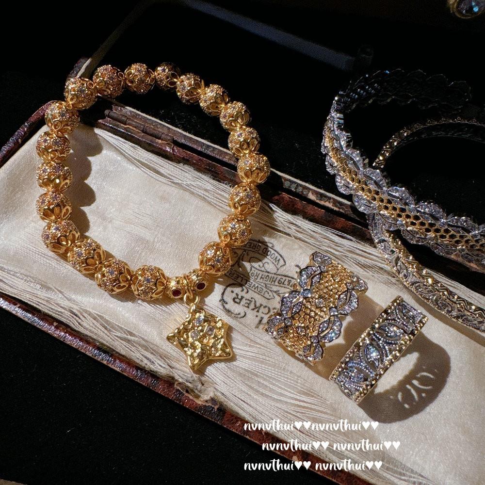 Lace Honeycomb, Wave Gem Bracelet, Antique, 18K Gold Plated, Silk Chisel Ball Zircon Bracelet
