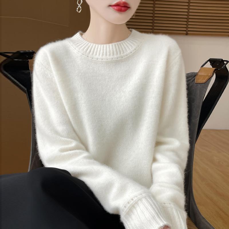 Women Sweater 100% Wool TIDENOVEL O-neck Knit Pullover Thick Winter Jumpers Female Knit Tops