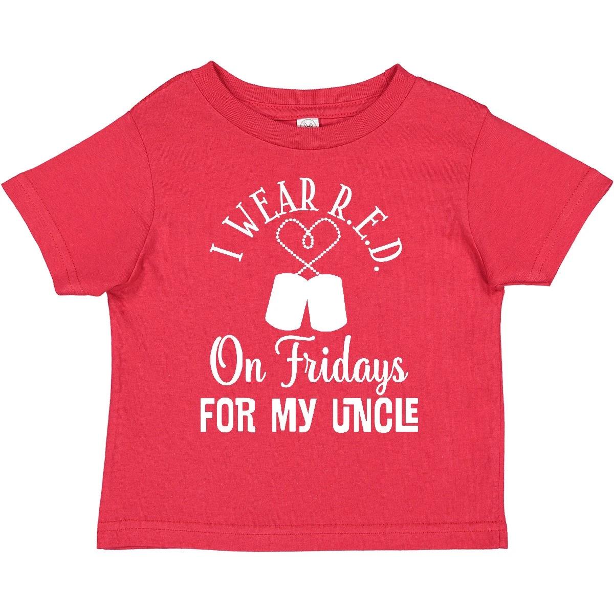 Inktastic I Wear Red For My Uncle Military Friday Toddler T-Shirt Deployt R E 140