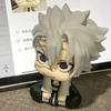4PCS Demon Slayer Chibi Anime Figures Set Kawaii Rengoku Obanai Sanemi Douma Mini PVC Sitting Statues Collectible Toys